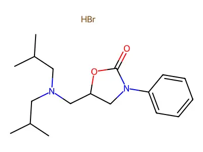 5-(Diisobutylamino)methyl-3-phenyl-2-oxazolidone hydrobromide structure