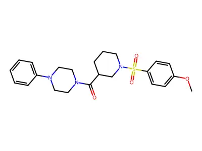 [1-(4-Methoxyphenyl)sulfonylpiperidin-3-yl]-(4-phenylpiperazin-1-yl)methanone structure