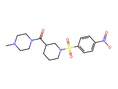 (4-Methylpiperazin-1-yl)-[1-(4-nitrophenyl)sulfonylpiperidin-3-yl]methanone structure