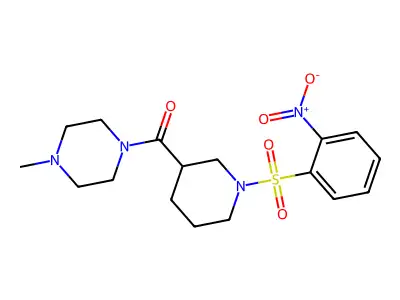 (4-Methylpiperazin-1-yl)-[1-(2-nitrophenyl)sulfonylpiperidin-3-yl]methanone structure