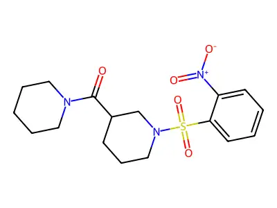 [1-(2-Nitrophenyl)sulfonylpiperidin-3-yl]-piperidin-1-ylmethanone structure