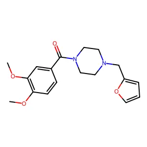 (3,4-Dimethoxyphenyl)-[4-(furan-2-ylmethyl)piperazin-1-yl]methanone structure