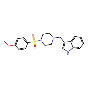 3-({4-[(4-methoxyphenyl)sulfonyl]piperazin-1-yl}methyl)-1H-indole structure