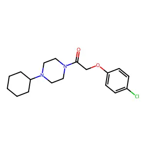 2-(4-Chlorophenoxy)-1-(4-cyclohexylpiperazin-1-yl)ethanone structure
