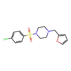 1-(4-Chlorophenyl)sulfonyl-4-(furan-2-ylmethyl)piperazine structure