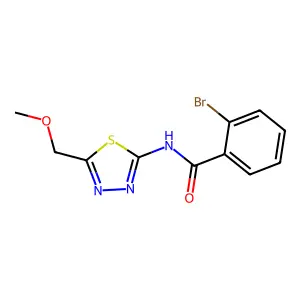 2-bromo-N-[5-(methoxymethyl)-1,3,4-thiadiazol-2-yl]benzamide structure