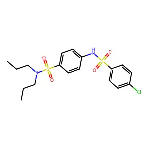 4-{[(4-chlorophenyl)sulfonyl]amino}-N,N-dipropylbenzenesulfonamide structure