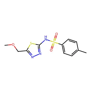 N-[5-(methoxymethyl)-1,3,4-thiadiazol-2-yl]-4-methylbenzenesulfonamide structure