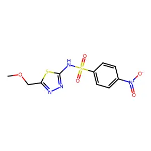 N-(5-(methoxymethyl)-1,3,4-thiadiazol-2-yl)-4-nitrobenzenesulfonamide structure