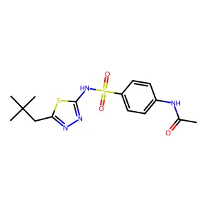 N-(4-{[5-(2,2-dimethylpropyl)-1,3,4-thiadiazol-2-yl]sulfamoyl}phenyl)acetamide structure