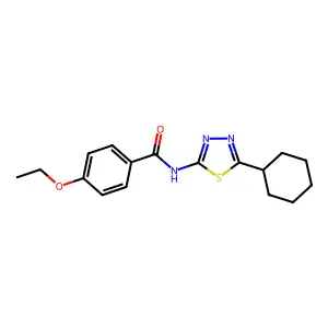 N-(5-cyclohexyl-1,3,4-thiadiazol-2-yl)-4-ethoxybenzamide structure