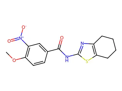 4-methoxy-3-nitro-N-(4,5,6,7-tetrahydro-1,3-benzothiazol-2-yl)benzamide structure