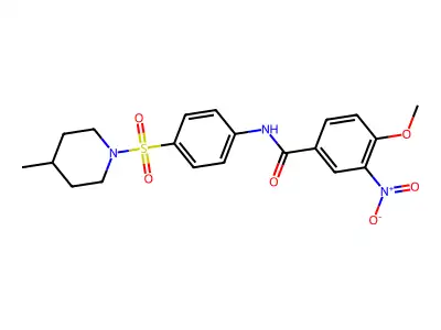 4-methoxy-N-[4-(4-methylpiperidin-1-yl)sulfonylphenyl]-3-nitrobenzamide structure