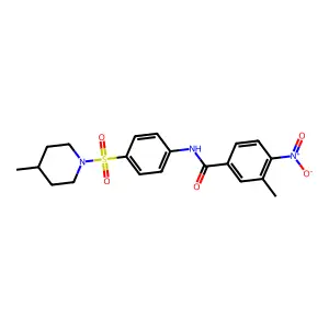 3-methyl-N-[4-(4-methylpiperidin-1-yl)sulfonylphenyl]-4-nitrobenzamide structure