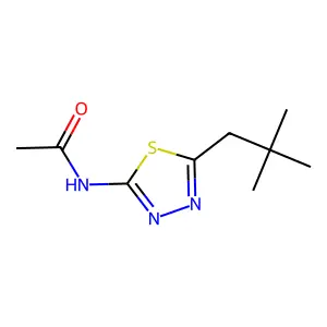 N-[5-(2,2-dimethylpropyl)-1,3,4-thiadiazol-2-yl]acetamide structure