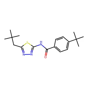 4-tert-butyl-N-[5-(2,2-dimethylpropyl)-1,3,4-thiadiazol-2-yl]benzamide structure