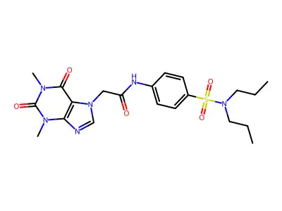 2-(1,3-dimethyl-2,6-dioxopurin-7-yl)-N-[4-(dipropylsulfamoyl)phenyl]acetamide structure