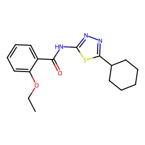 N-(5-cyclohexyl-1,3,4-thiadiazol-2-yl)-2-ethoxybenzamide structure