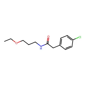 2-(4-chlorophenyl)-N-(3-ethoxypropyl)acetamide structure