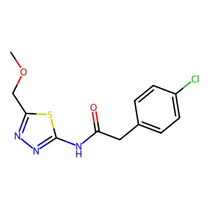 2-(4-chlorophenyl)-N-[5-(methoxymethyl)-1,3,4-thiadiazol-2-yl]acetamide structure