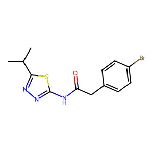 2-(4-bromophenyl)-N-(5-propan-2-yl-1,3,4-thiadiazol-2-yl)acetamide structure