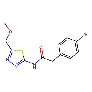 2-(4-bromophenyl)-N-[5-(methoxymethyl)-1,3,4-thiadiazol-2-yl]acetamide structure