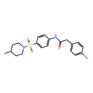 2-(4-bromophenyl)-N-{4-[(4-methylpiperidin-1-yl)sulfonyl]phenyl}acetamide structure