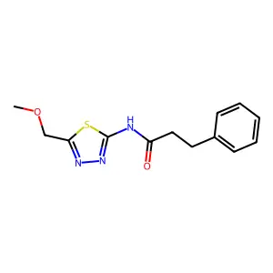 N-[5-(methoxymethyl)-1,3,4-thiadiazol-2-yl]-3-phenylpropanamide structure