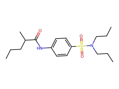N-[4-(dipropylsulfamoyl)phenyl]-2-methylpentanamide structure
