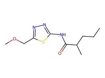N-[5-(methoxymethyl)-1,3,4-thiadiazol-2-yl]-2-methylpentanamide structure