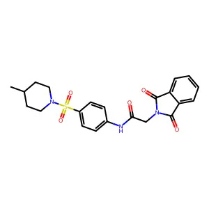 2-(1,3-dioxoisoindol-2-yl)-N-[4-(4-methylpiperidin-1-yl)sulfonylphenyl]acetamide structure
