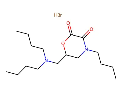 2,3-Morpholinedione, 4-butyl-6-((dibutylamino)methyl)-, monohydrobromide structure