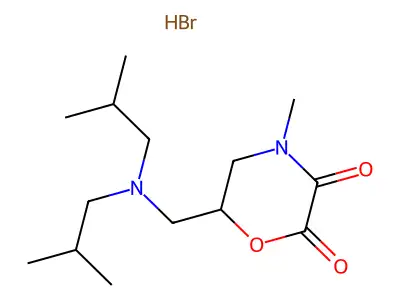 6-((Bis(2-methylpropyl)amino)methyl)-4-methyl-2,3-morpholinedione monohydrobromide structure