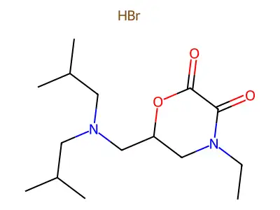 4-Ethyl-6-(diisobutylamino)methyl-2,3-morpholinedione hydrobromide structure