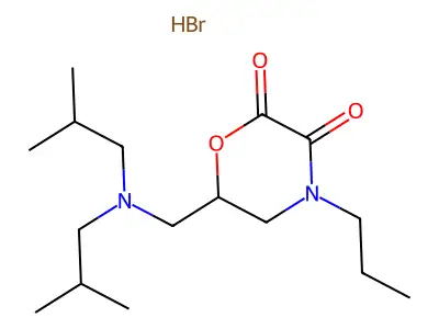 6-(Diisobutylamino)methyl-4-propyl-2,3-morpholinedione hydrobromide structure