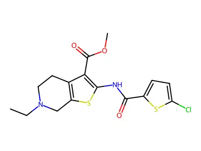 METHYL 2-(5-CHLOROTHIOPHENE-2-AMIDO)-6-ETHYL-4H,5H,6H,7H-THIENO[2,3-C]PYRIDINE-3-CARBOXYLATE structure