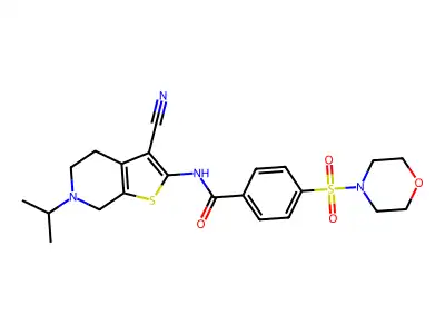 N-(3-cyano-6-propan-2-yl-5,7-dihydro-4H-thieno[2,3-c]pyridin-2-yl)-4-morpholin-4-ylsulfonylbenzamide structure