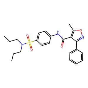 N-[4-(dipropylsulfamoyl)phenyl]-5-methyl-3-phenyl-1,2-oxazole-4-carboxamide structure
