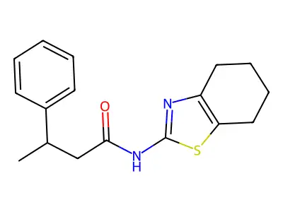 3-phenyl-N-(4,5,6,7-tetrahydro-1,3-benzothiazol-2-yl)butanamide structure