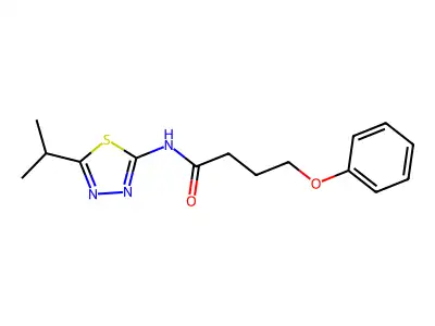 N-(5-isopropyl-1,3,4-thiadiazol-2-yl)-4-phenoxybutanamide structure