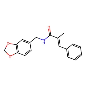 (Z)-N-(1,3-benzodioxol-5-ylmethyl)-2-methyl-3-phenylprop-2-enamide structure