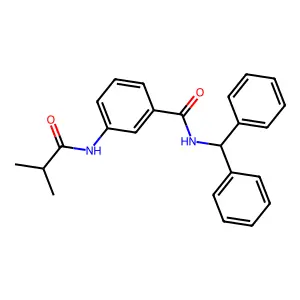 N-benzhydryl-3-(2-methylpropanoylamino)benzamide structure