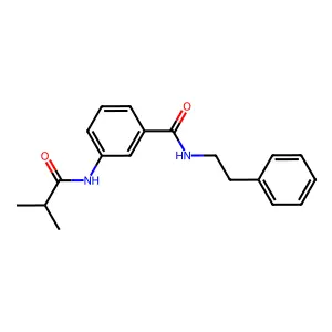 3-[(2-methylpropanoyl)amino]-N-(2-phenylethyl)benzamide structure