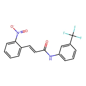 (E)-3-(2-nitrophenyl)-N-[3-(trifluoromethyl)phenyl]prop-2-enamide structure