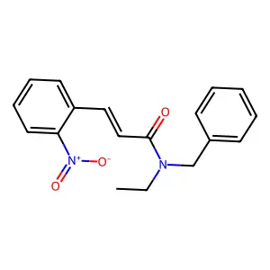 (E)-N-benzyl-N-ethyl-3-(2-nitrophenyl)prop-2-enamide structure