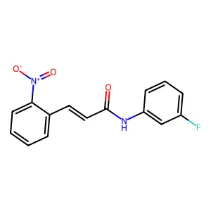 (E)-N-(3-fluorophenyl)-3-(2-nitrophenyl)prop-2-enamide structure