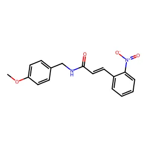 (E)-N-[(4-methoxyphenyl)methyl]-3-(2-nitrophenyl)prop-2-enamide structure