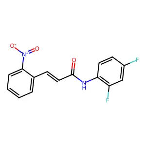 (E)-N-(2,4-difluorophenyl)-3-(2-nitrophenyl)prop-2-enamide structure