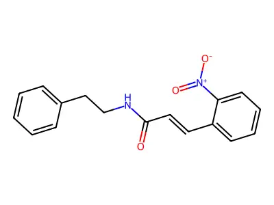 (2E)-3-(2-nitrophenyl)-N-(2-phenylethyl)prop-2-enamide structure
