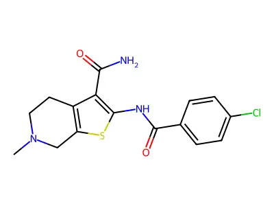 2-(4-Chlorobenzamido)-6-methyl-4,5,6,7-tetrahydrothieno[2,3-c]pyridine-3-carboxamide structure